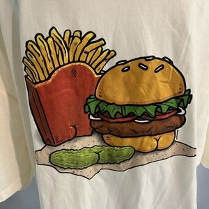 Men's T-shirt "Butts On Things" Hamburger Fries Pickle Theme Size XXL NWT Funny